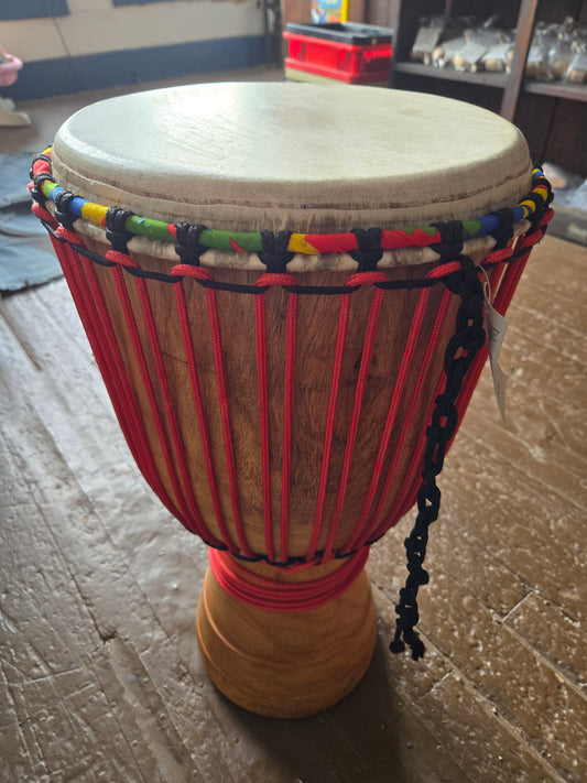 Djembe Drum Lg Red Rope