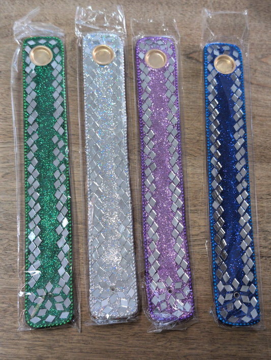 Incense Flat Tray Burner Glitter and Mirrors