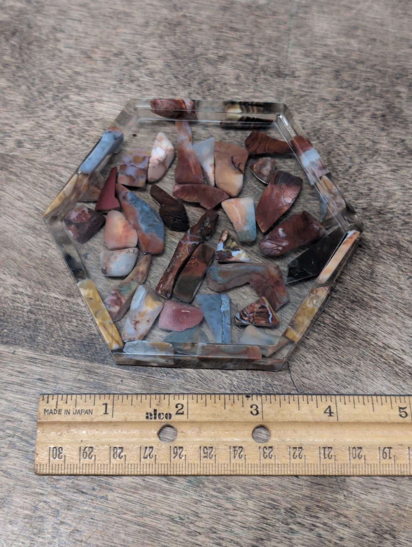 Epoxy Resin and Tumbled Stone Coaster Sets