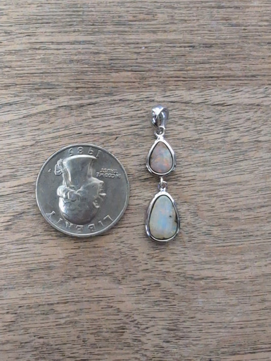 Double Opal (Australian) Sterling Silver Pendant