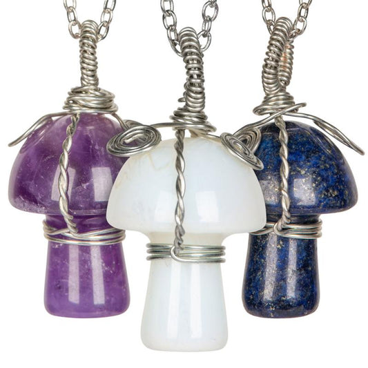 Mushroom Wire Wrap Necklace