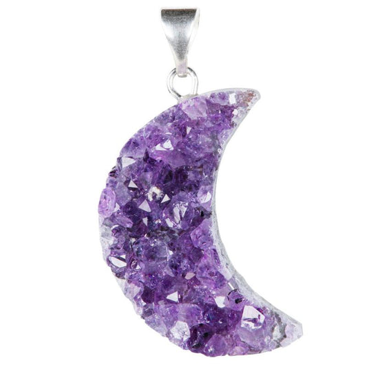Amethyst Geode Moon Necklace