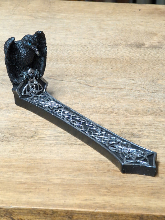 Raven and Celtic Weave Resin Incense Burner