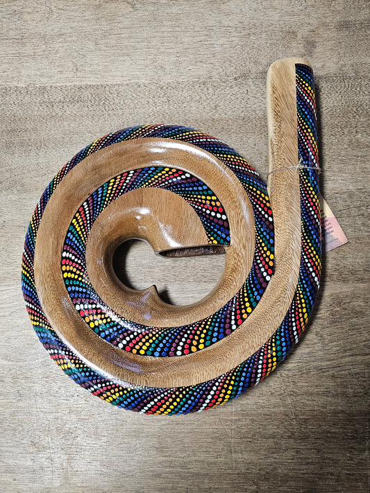 Wood Curved Didgeridoo - Hand Painted