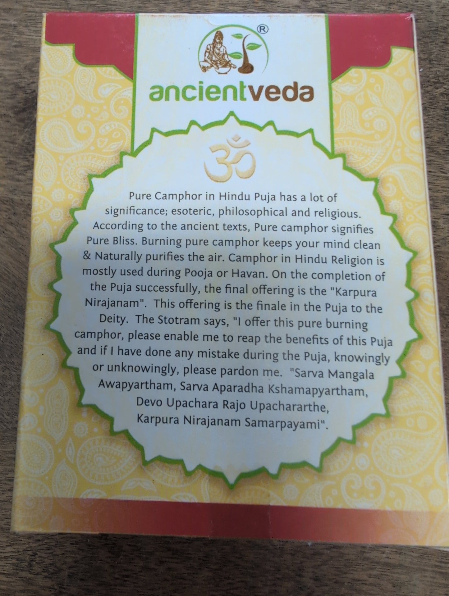 Ancient Veda - Smokeless Camphor 100% Camphor Blocks
