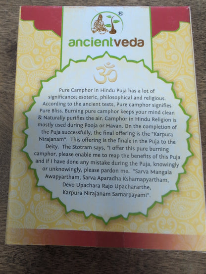 Ancient Veda - Smokeless Camphor 100% Camphor Blocks