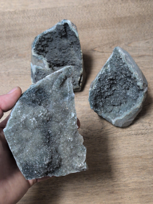 Green Amethyst Cluster with Flat Base Uruguay