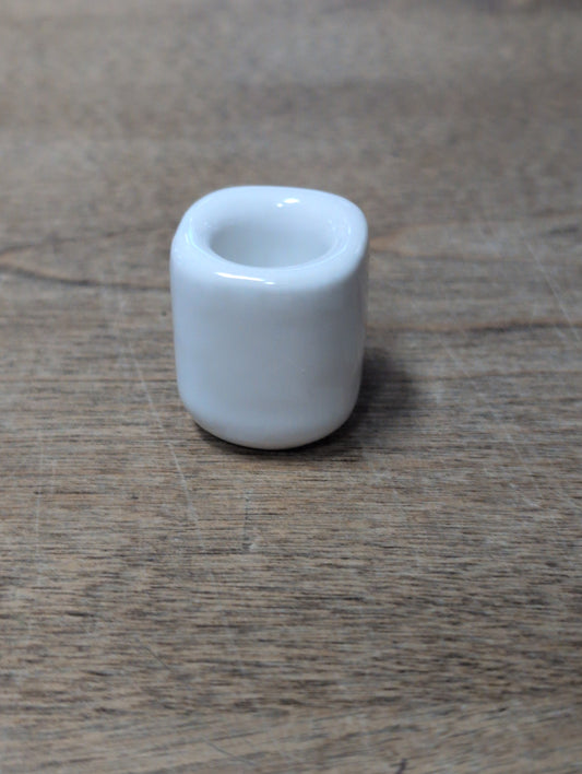 White Ritual Chime Mini Candle Holder Ceramic