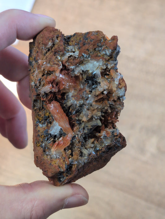 Orange Barite, Galena and Cerussite Specimen