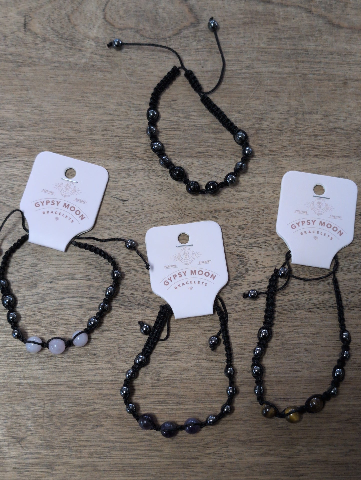 Adjustable Hematite 8mm Beaded Bracelet