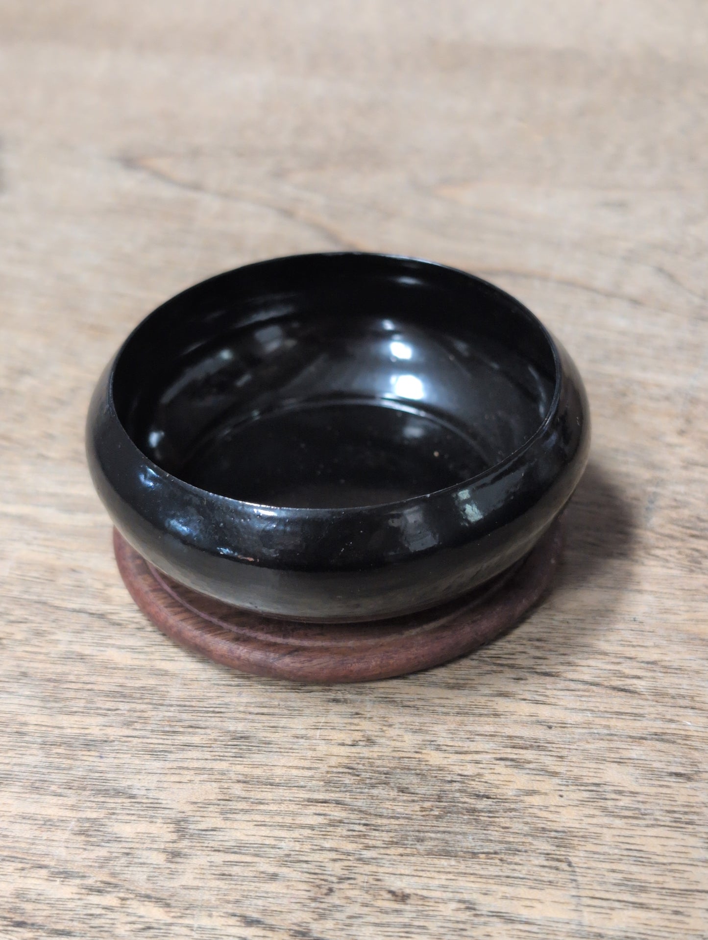 Black Smudge Pot Offering Bowl with Coaster Incense Resin Burner