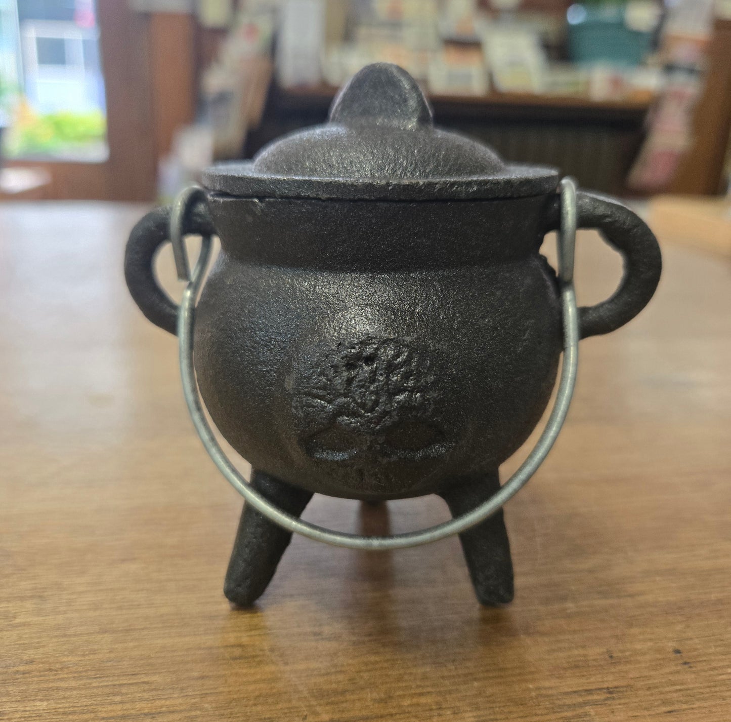 Tree of Life Cast Iron Cauldron w/ Lid