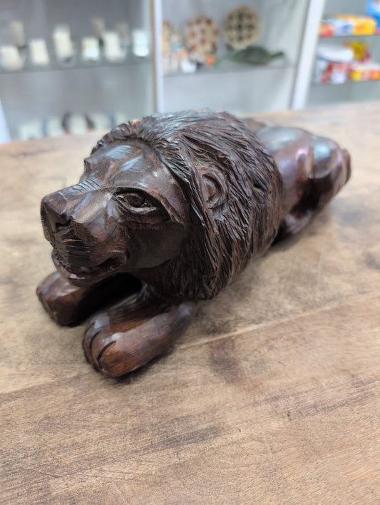 Lion Hand Carved Ironwood