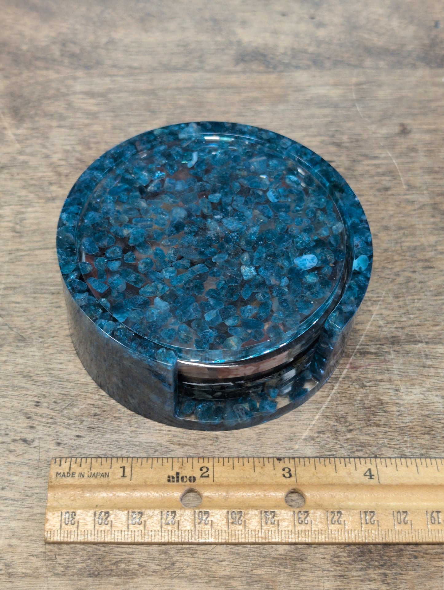 Epoxy Resin and Tumbled Stone Coaster Sets