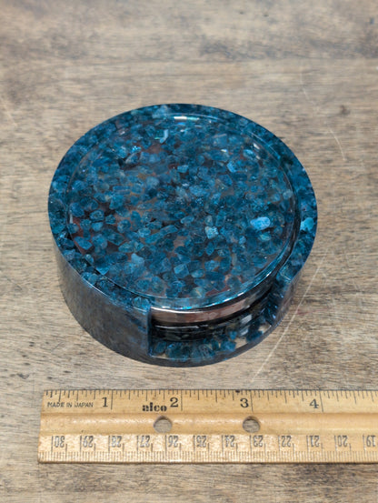 Epoxy Resin and Tumbled Stone Coaster Sets