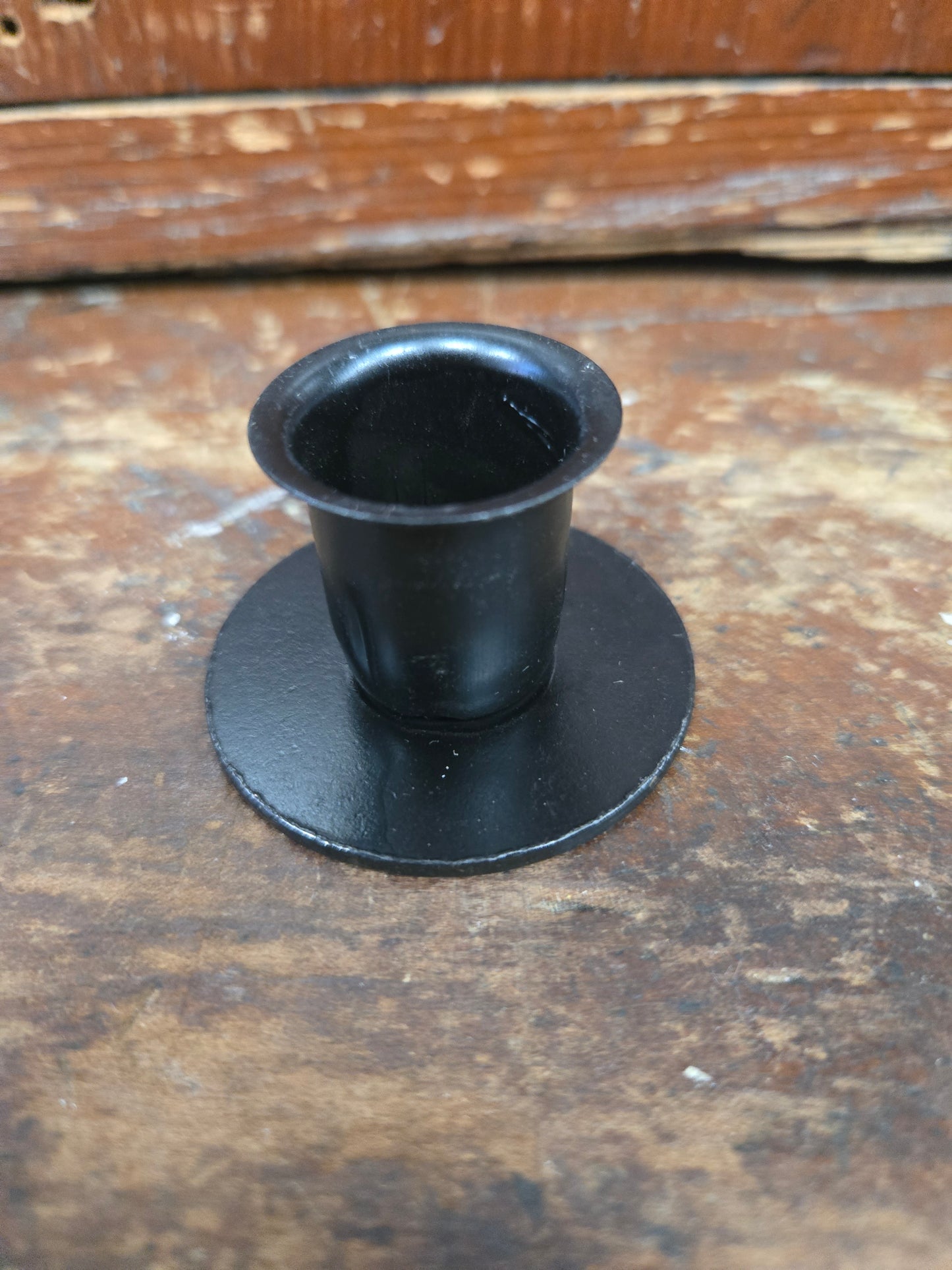 Black Button Taper Candle Holder
