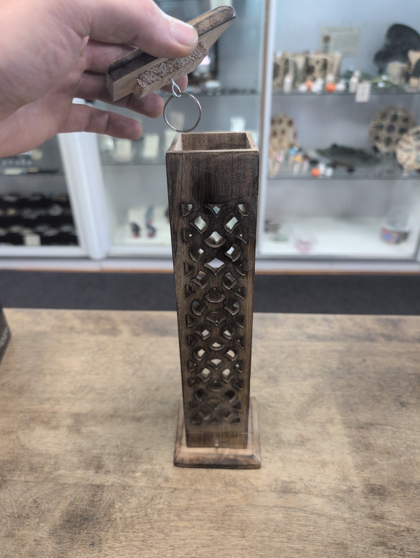 Wooden Cone Incense Burner Tower Tall