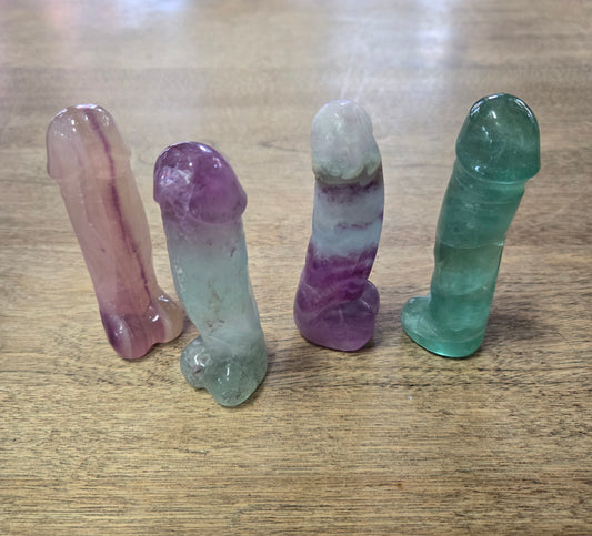 Fluorite Phallic Figurine - Penis – Medium Carved Gemstone Statue