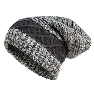 Slouchy Oversized Baggy Lined Gray Band  Winter Beanie Hat
