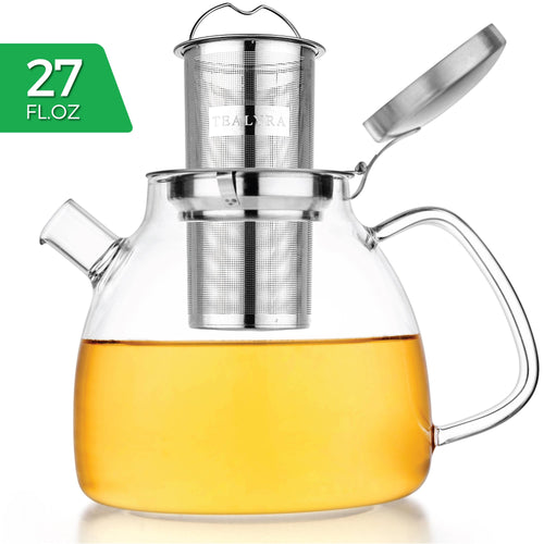 Lyra Glass Teapot Kettle 27 oz Stove Top Safe