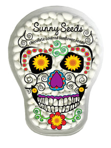Skull box filled with White Sunny Seeds® – 2oz.