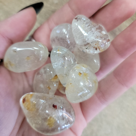 Silver Topaz Tumbled Stones
