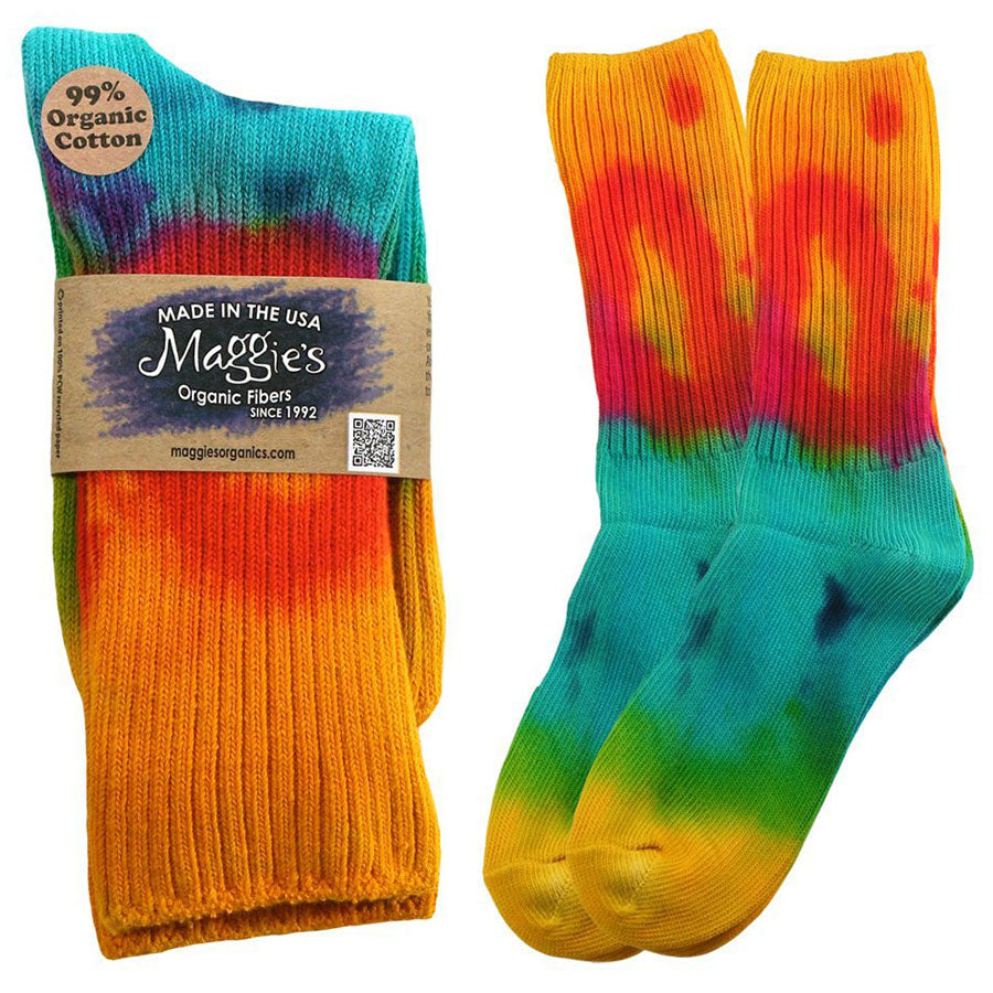 Tie Dye Crew Socks Maggie's Organics