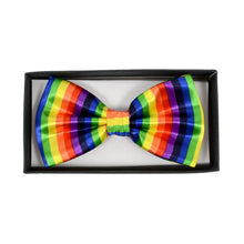 Load image into Gallery viewer, Men&#39;s Rainbow Banded Bow Tie
