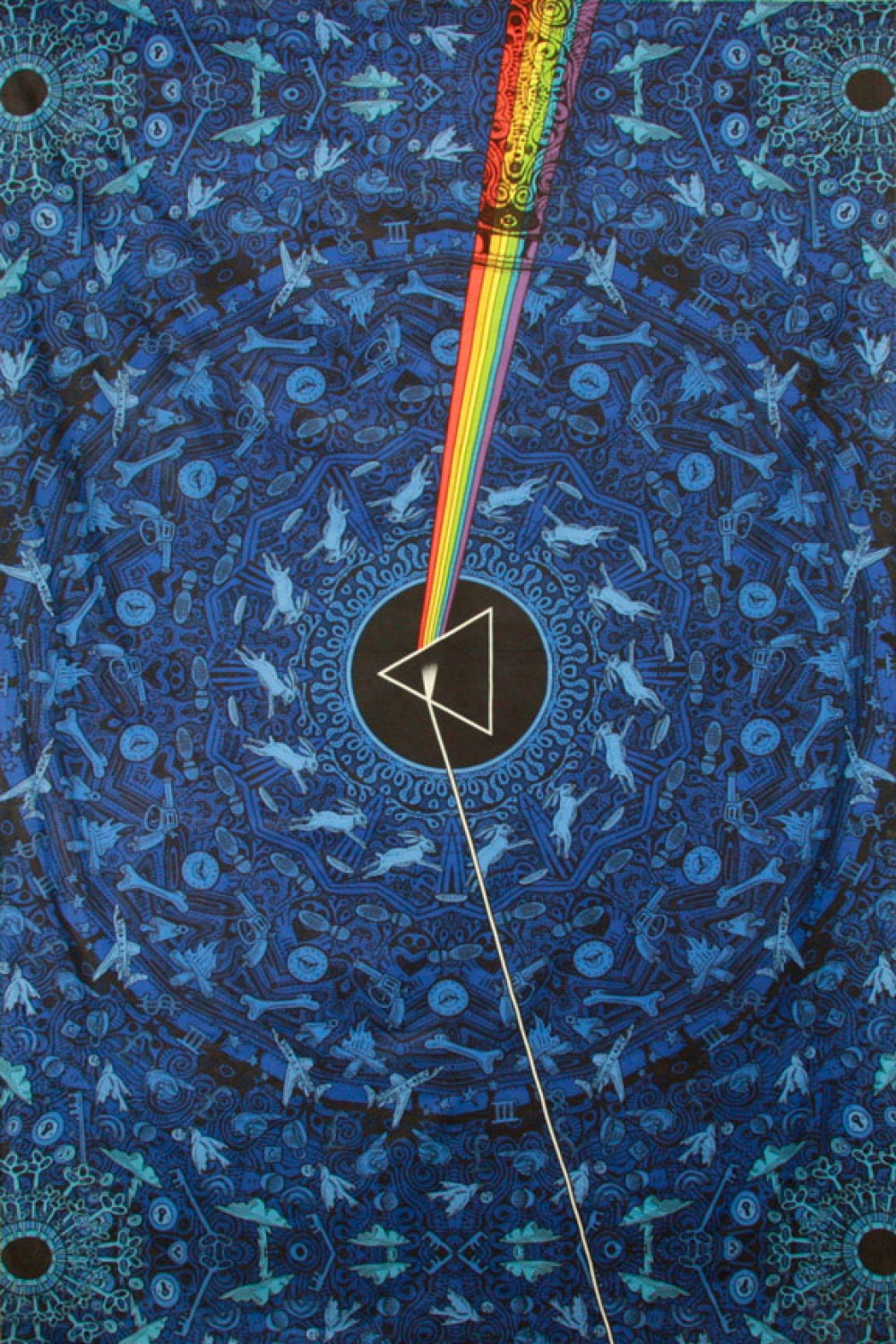 3D Pink Floyd Dark Side Lyrics Blue Tapestry 60x90 - Artwork by Chris Pinkerton