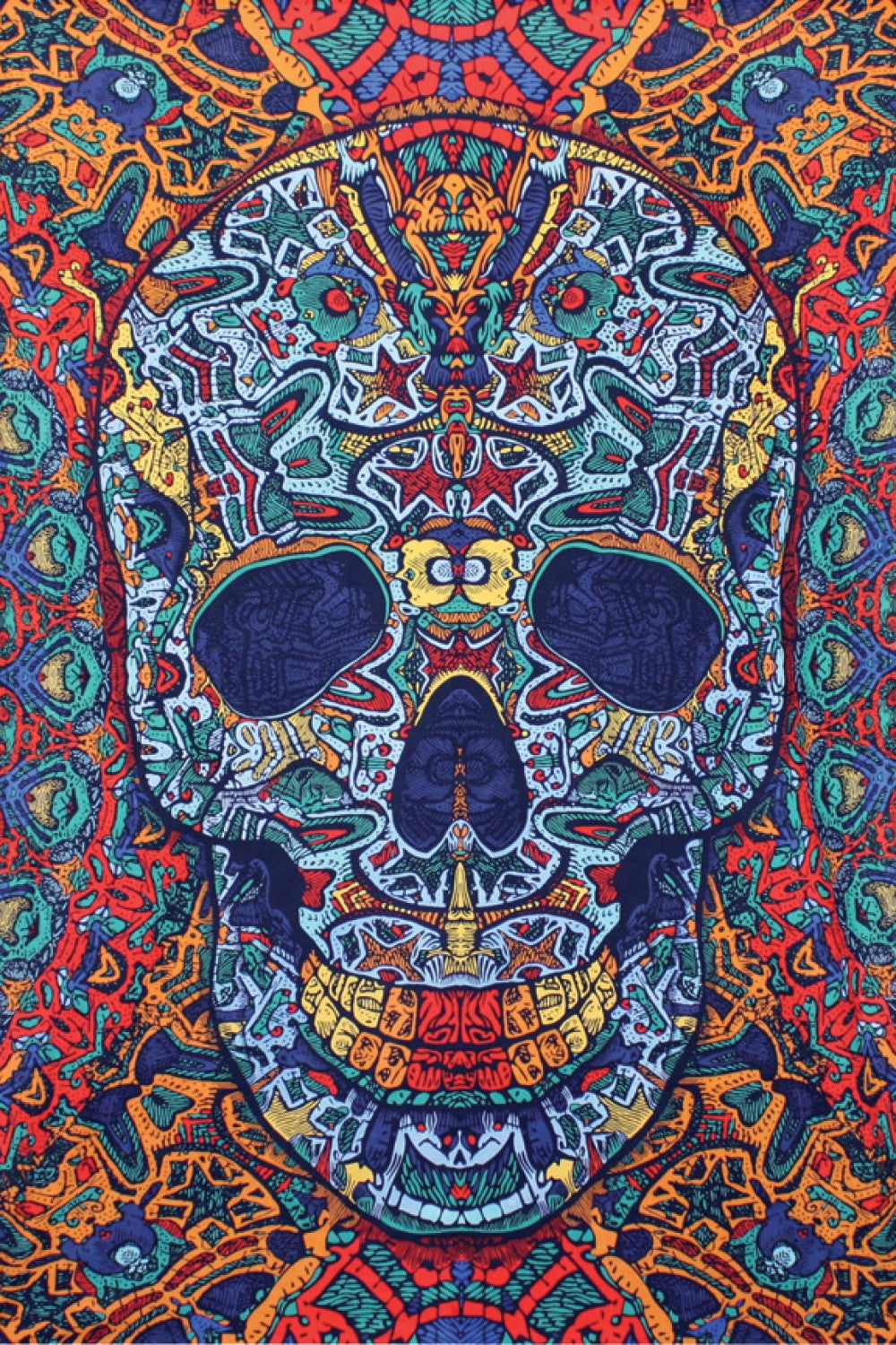 3D Skull Tapestry 60x90 - Artwork by Chris Pinkerton