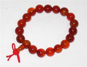 Carnelian Wrist Mala - Prayer Bracelet Round Gemstone