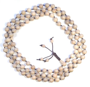 Knotted Camphor Wood 108 Bead Buddhist Mala - Prayer Bead