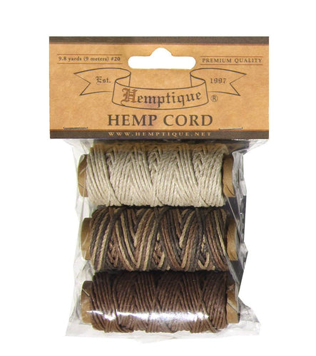 3-Pack Hemp Cord Mini Spools Bag Set