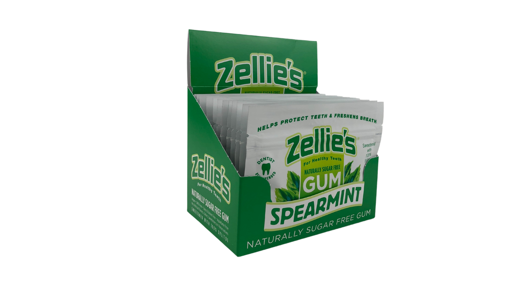 Zellie's Xylitol Dental Gum - Spearmint 18ct Pouch