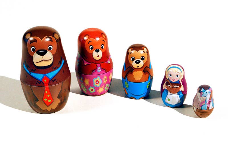 Goldilocks and the Three Bears Nesting Dolls Madruska Dolls