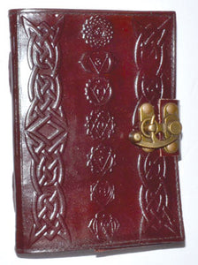Chakra leather journal blank book w/ latch