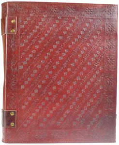 10" x 13" Tree leather blank book journal w/ latch