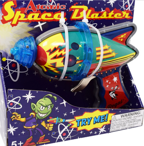 Classic Tin Space Blaster with Light up LED and Sparks