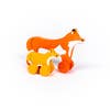 Fox Mommy and Baby Wooden Roller Push Toys