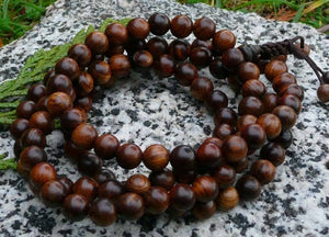 Black Pear Wood 108 Bead Mala - Prayer Beads - 8mm