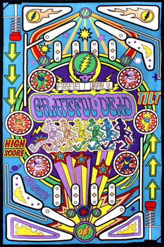 3D Grateful Dead Pinball Machine Tapestry 60x90