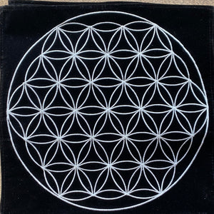 Flower of Life Embroidered Grid Mat Charging Mat
