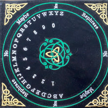 Load image into Gallery viewer, Pendulum Mat green and gold celtic embroidered