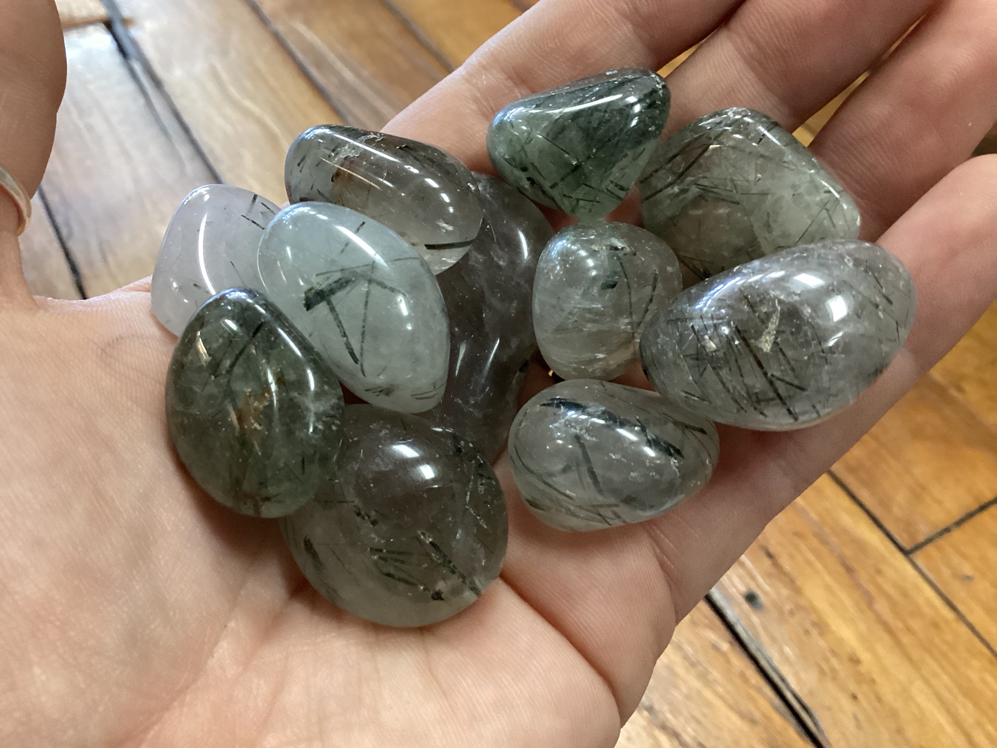 Green Rutilated Quartz Tumbled – Gemini's Eclectic Emporium