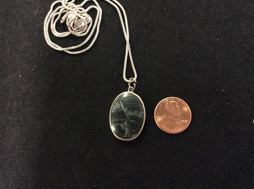 .925 Silver Jade Pendant (K)