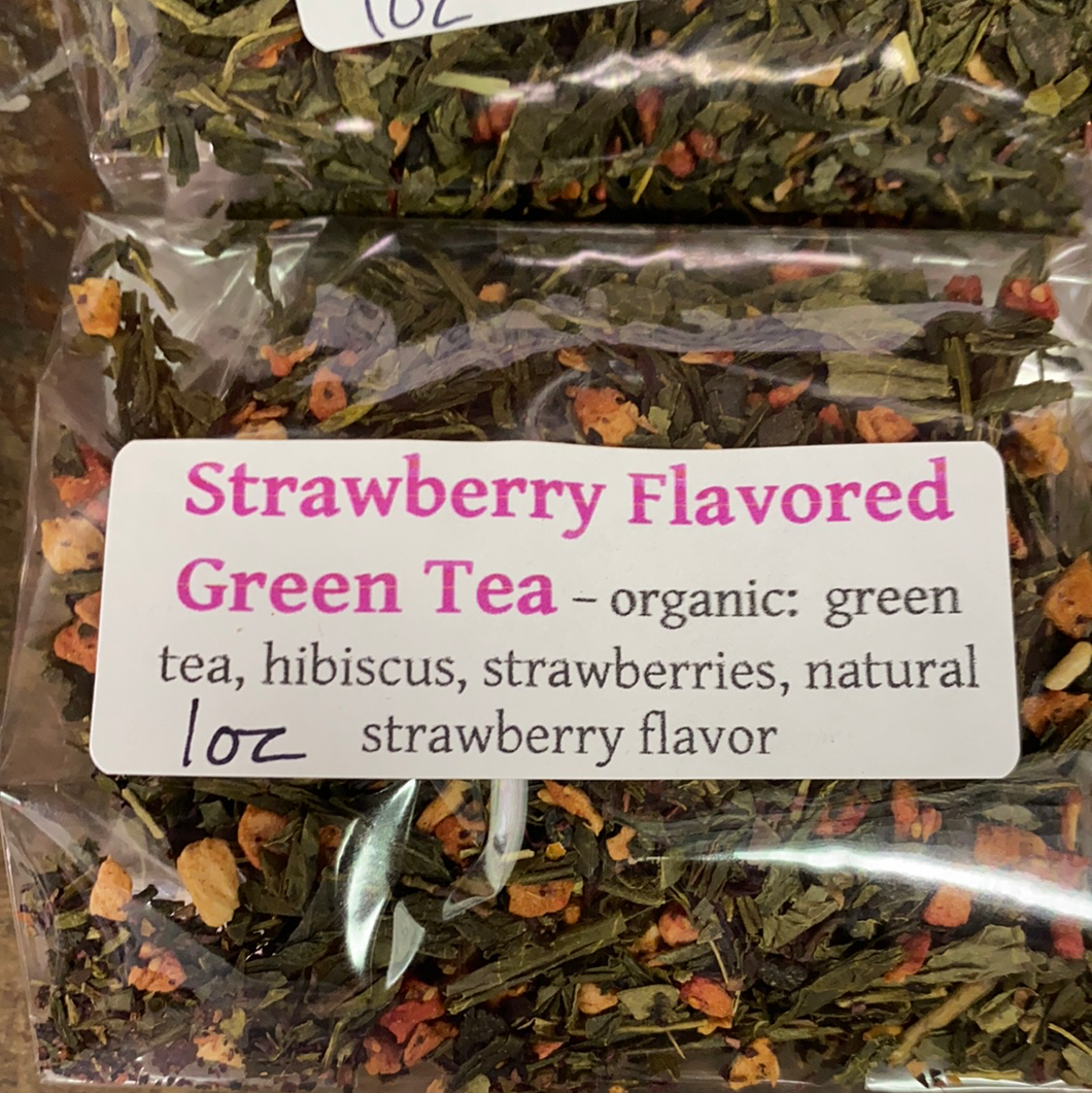 Strawberry Flavored Green Tea 1oz Bagged