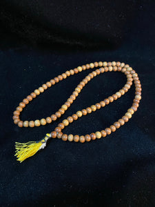 Mala Beads Prayer Necklace yellow tassel