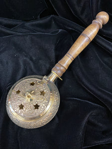 Handled Censer brass wooden handle incense burner
