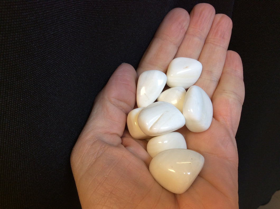 White Calcite Tumbled