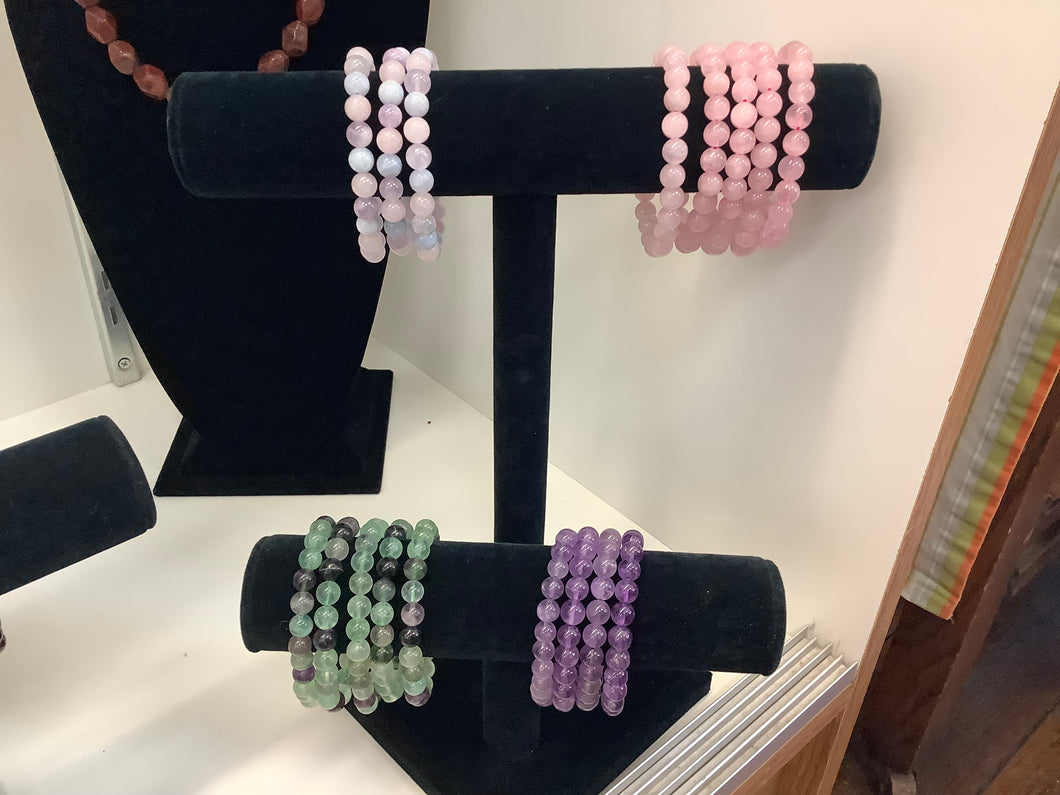 Round Gemstone Beaded Bracelets